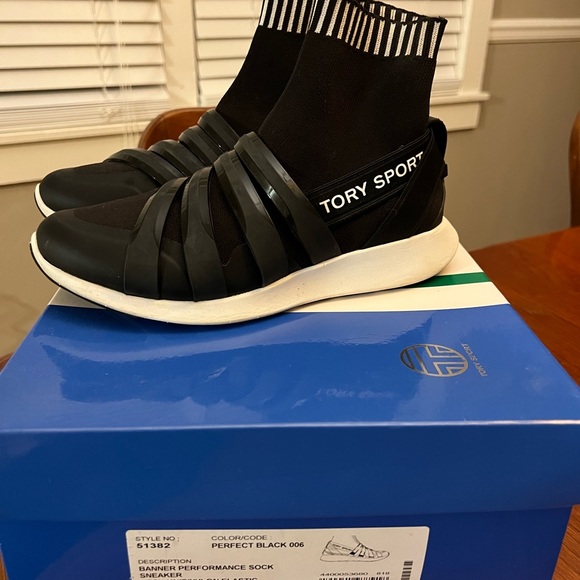 Tory Burch Banner Performance Sock Sneaker (WORN ONCE!) - Picture 4 of 6